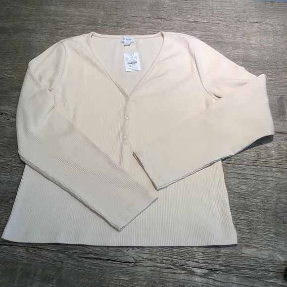 J Crew Long Sleeve Henley, Size L - Picture 1 of 7